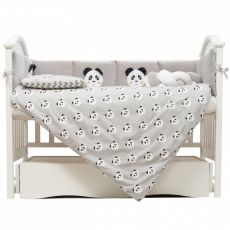 Постельный комплект 7 эл. Twins Panda 4075-TP-10, grey, серый